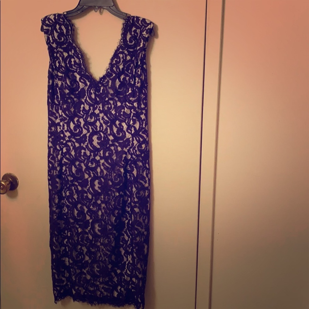Tadashi Shoji purple lace dress